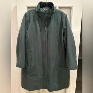 Lands’ End Teal Sage Green Women's Insulated Winter Wool Coat Plus Size 22W